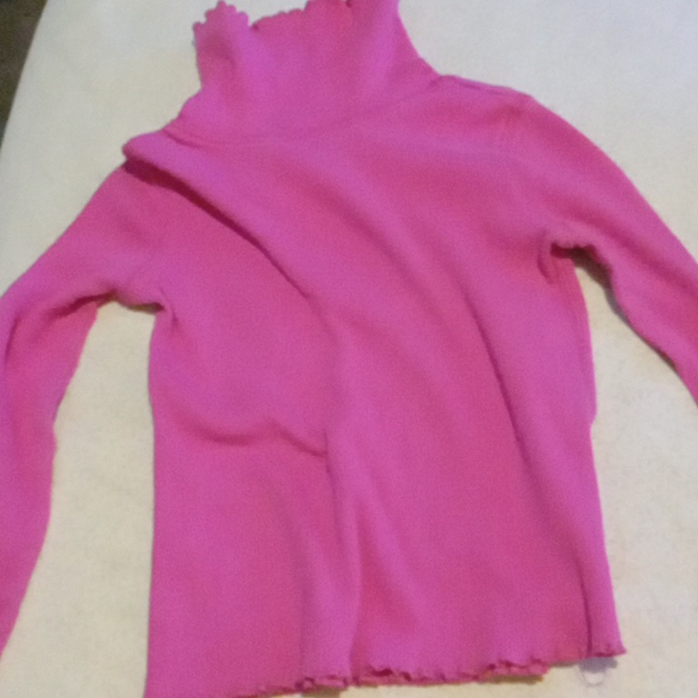 Girls tee long sleeve pink mock turtle neck